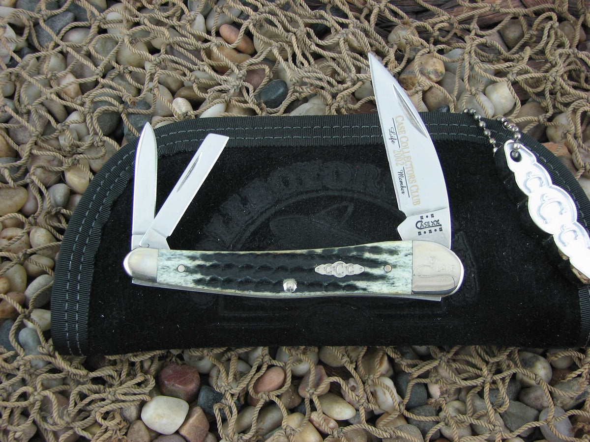 Case Collectors Club 2002 Burnt Moss Bone Seahorse Whittler with TruSharp steel 6355 01523