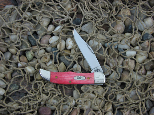 Case Cutlery 2003 Smooth Red Bone Tiny Folding Hunter with TruSharp steel 61165 