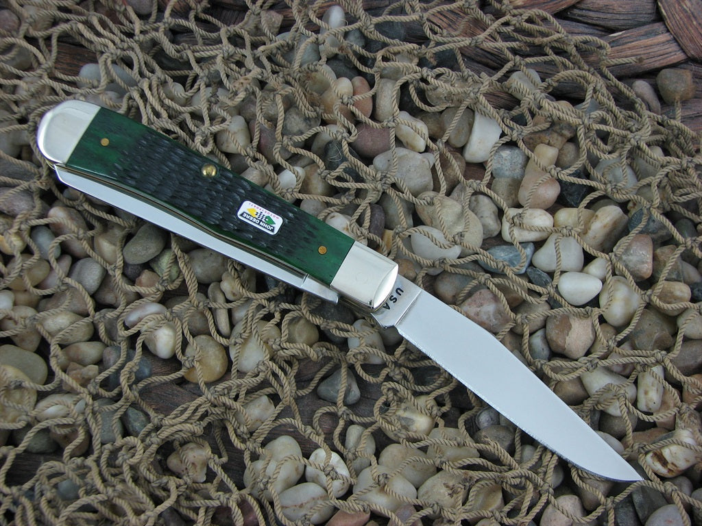 Case Cutlery 2000 John Deere Green Bone Trapper with TruSharp steel 6254 w/tin