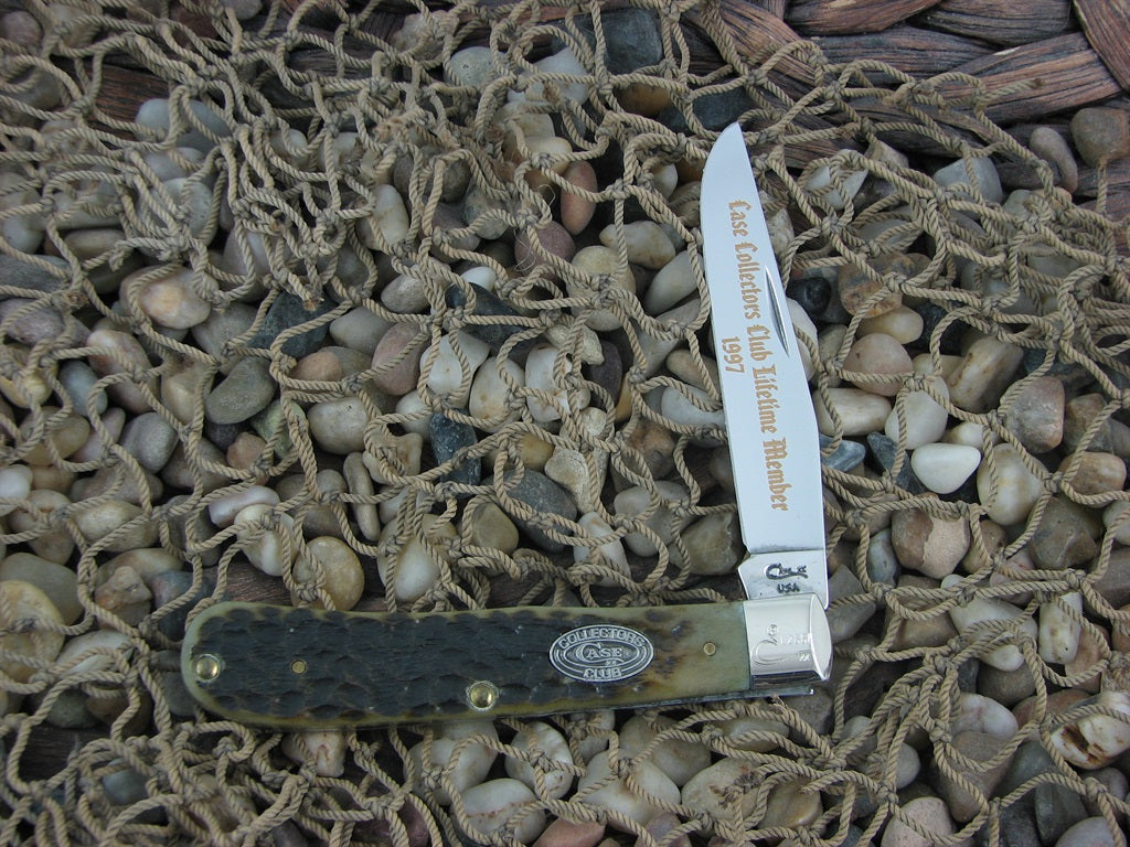 Case Collectors Club 1997 Green Bone Barehead Trapper with TruSharp steel 61054 CA01669