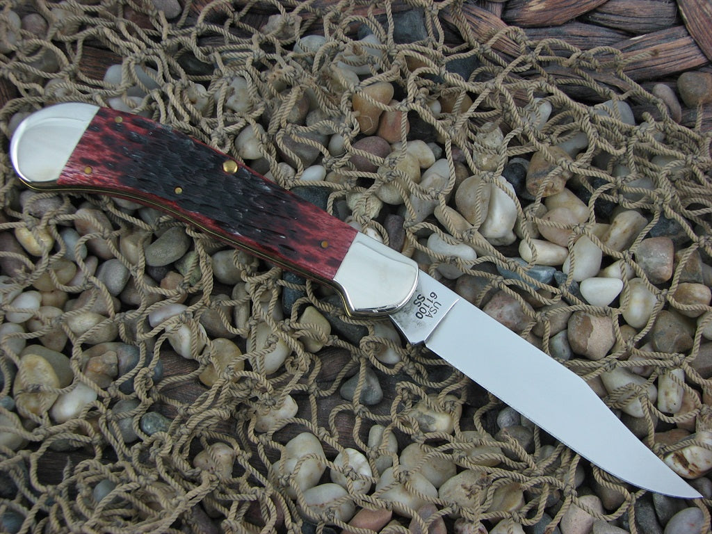 Case XX 2011 Walnut Jigged Bone Large Saddlehorn with TruSharp steel 61100 CA13160