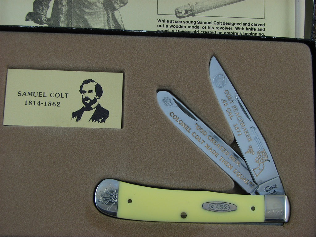 Case Cutlery 1994 Yellow Delrin Trapper with TruSharp steel 3254 