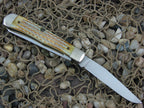 Case Cutlery Nolan Ryan 1994 Burnt White Bone Trapper with TruSharp steel 6254