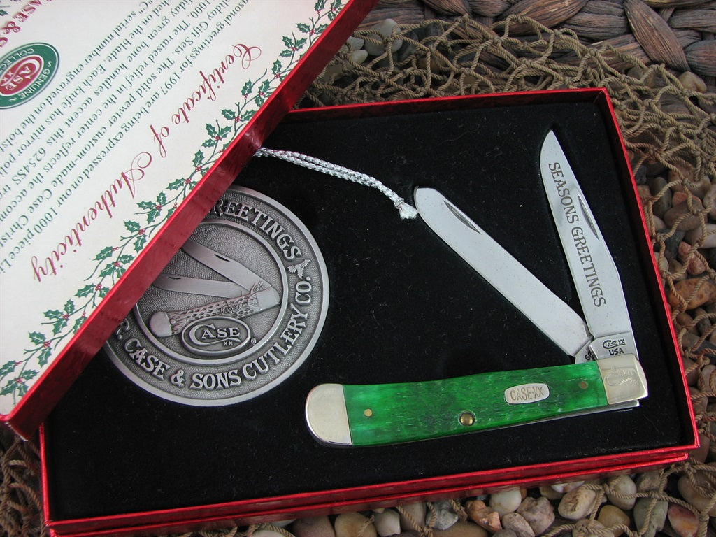 Case Cutlery 1997 Green Jigged Bone Trapper with TruSharp steel 6254 