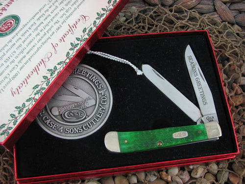 Case Cutlery 1997 Green Jigged Bone Trapper with TruSharp steel 6254 