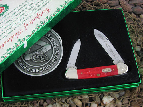 Case Cutlery 1996 Red Jigged Bone Canoe with TruSharp steel 62131 