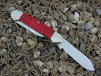 Case Cutlery Seasons Greetings 1996 Red Jigged Bone Canoe with TruSharp steel 62131