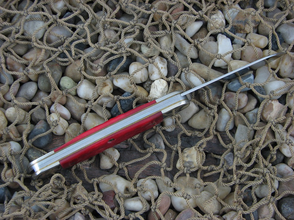 Case Cutlery Seasons Greetings 1996 Red Jigged Bone Canoe with TruSharp steel 62131