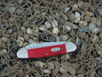 Case Cutlery Seasons Greetings 1996 Red Jigged Bone Canoe with TruSharp steel 62131