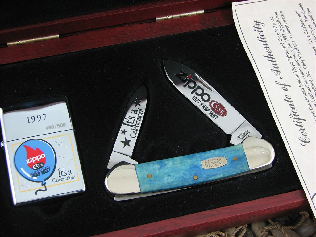 Case Cutlery 1997 Smooth Blue Bone Canoe with TruSharp steel 62131 