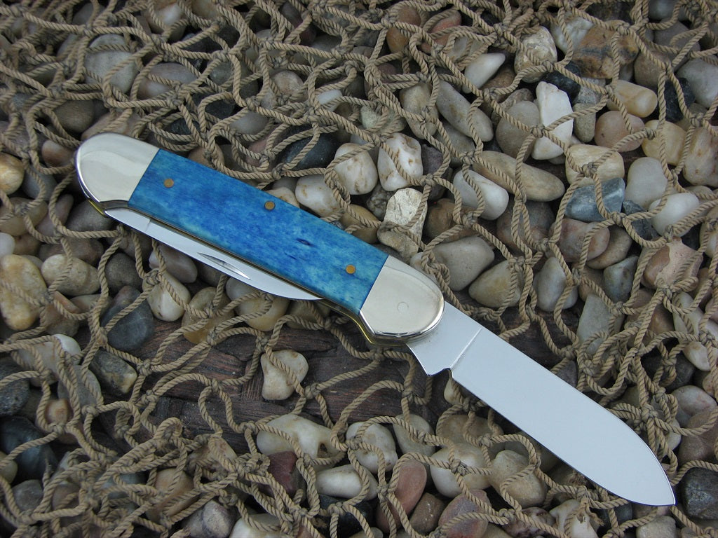 Case Cutlery 1997 Smooth Blue Bone Canoe with TruSharp steel 62131 w/Zippo #499