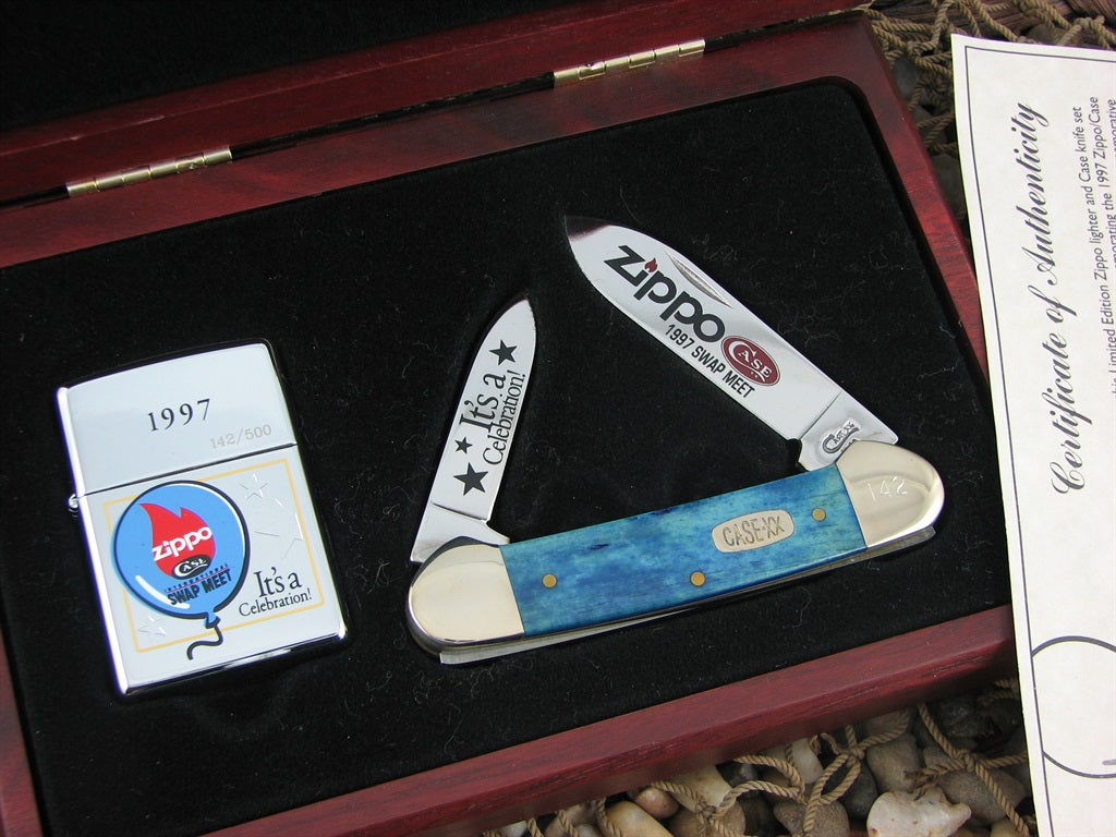 Case Cutlery 1997 Smooth Blue Bone Canoe with TruSharp steel 62131 