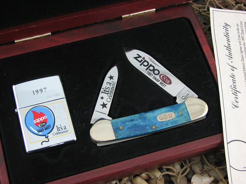 Case Cutlery 1997 Smooth Blue Bone Canoe with TruSharp steel 62131 