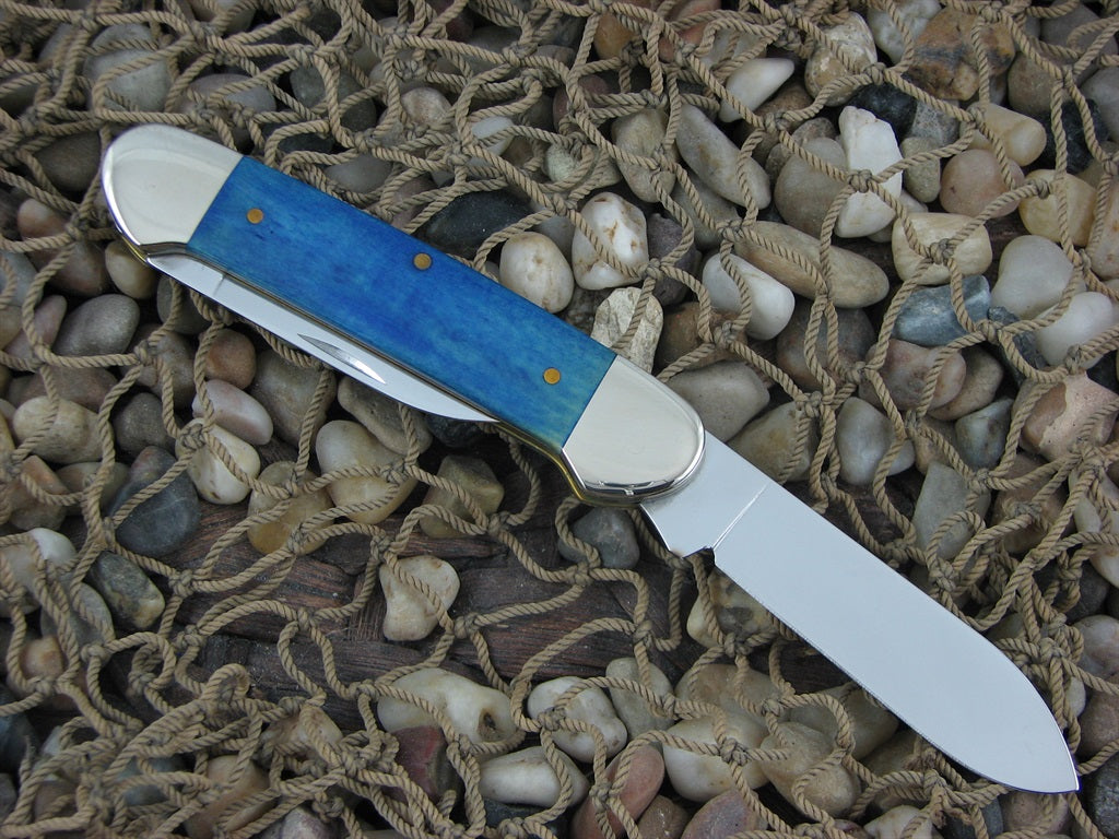 Case Cutlery 1997 Smooth Blue Bone Canoe with TruSharp steel 62131 w/Zippo #142