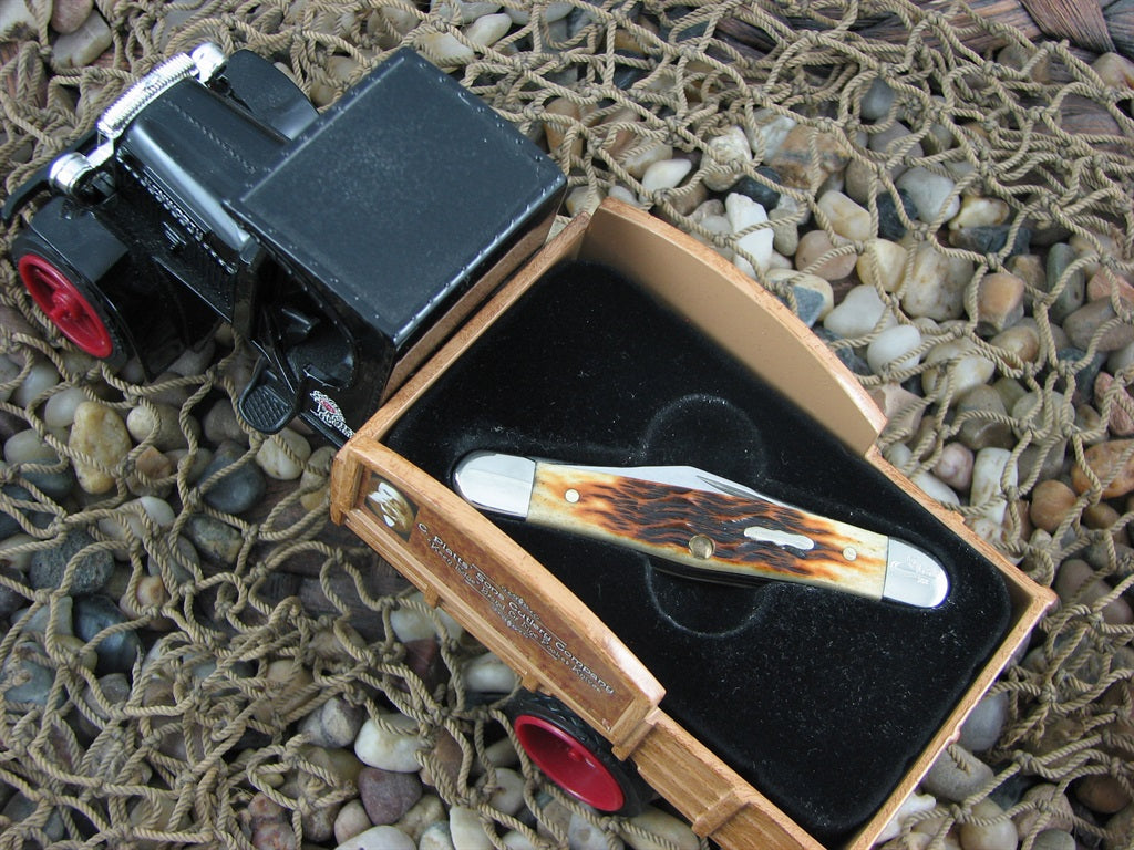 Case Cutlery 2005 Platts Golden Bone Half Whittler with TruSharp steel 6208 