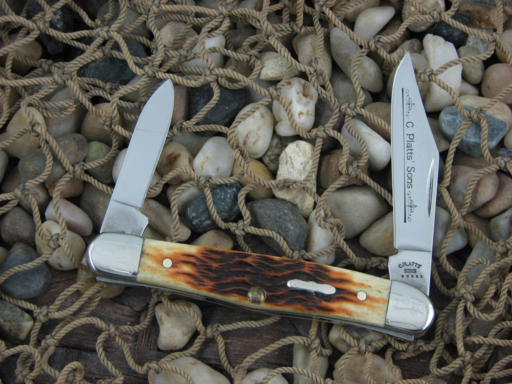 Case Cutlery 2005 Platts Golden Bone Half Whittler with TruSharp steel 6208