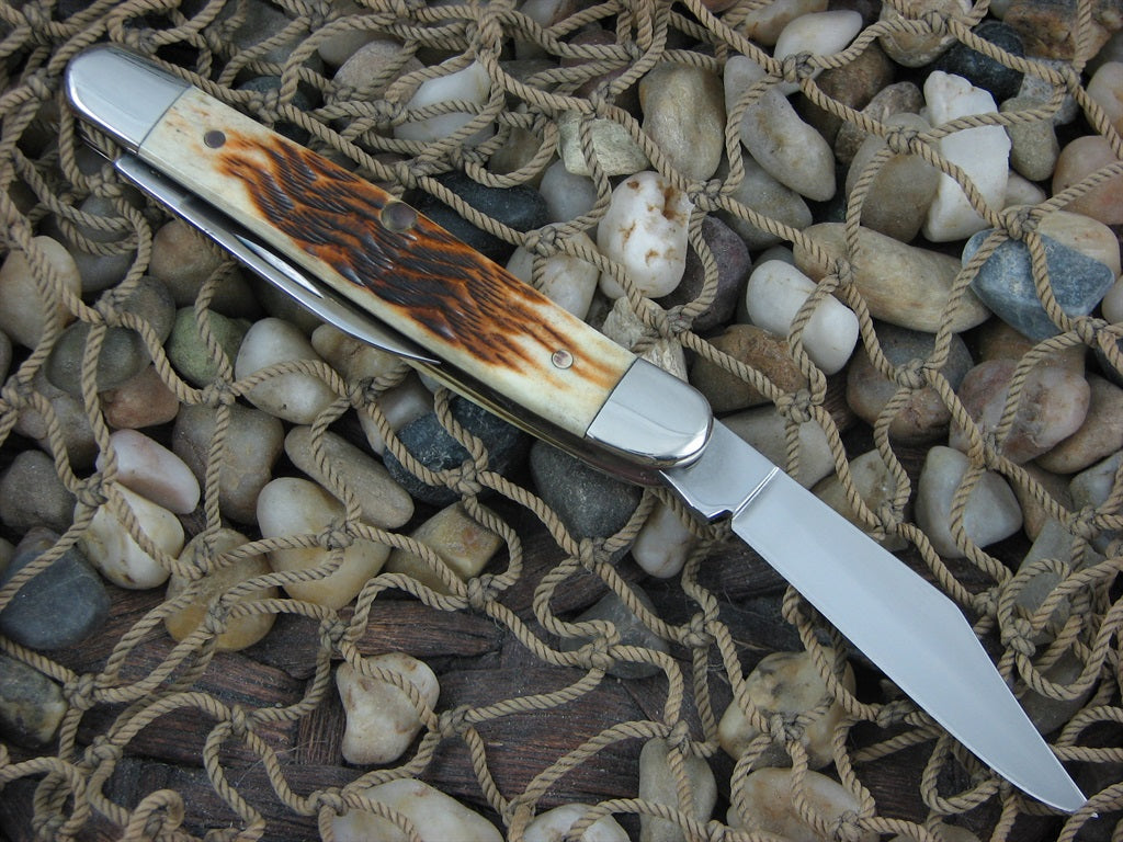 Case Cutlery 2005 Platts Golden Bone Half Whittler with TruSharp steel 6208
