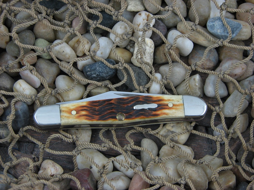 Case Cutlery 2005 Platts Golden Bone Half Whittler with TruSharp steel 6208
