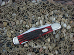 Schatt & Morgan 2009 Crimson Jigged Bone Large Coke Bottle with 420HC steel O4182L