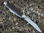 Schatt & Morgan 2001 Brown Jigged Bone Large Stockman with 420HC steel O43149