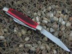 Schatt & Morgan 2001 Red Jigged Bone Large Stockman with 420HC steel O43149