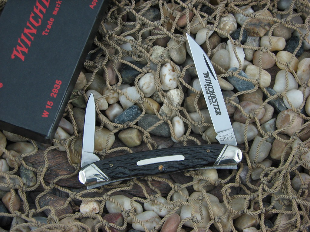 Winchester Knives 1988 Dark Bone Half Whittler with Carbon steel 2935 W152935