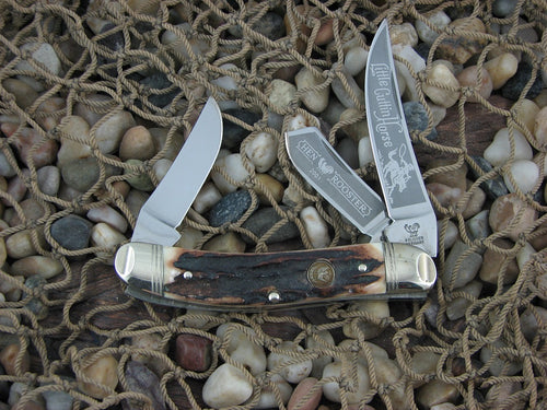 Hen & Rooster Cutlery 2001 Genuine Stag Stockman with Stainless steel Model 283 283DS