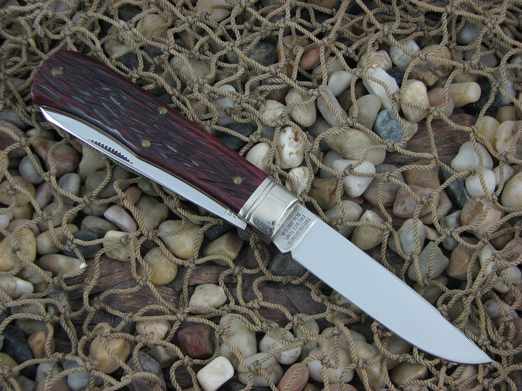 Schrade Walden by Great Eastern 2007 Red Jigged Bone Scout with 1095 steel  SUSA1S