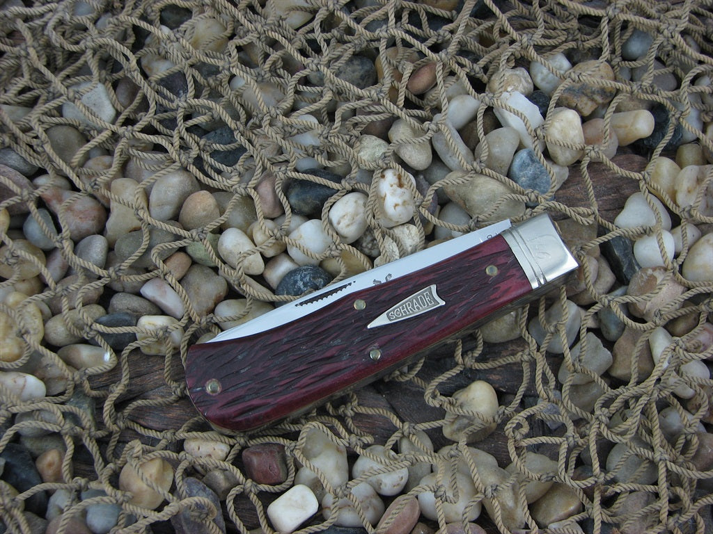 Schrade Walden by Great Eastern 2007 Red Jigged Bone Scout with 1095 steel  SUSA1S