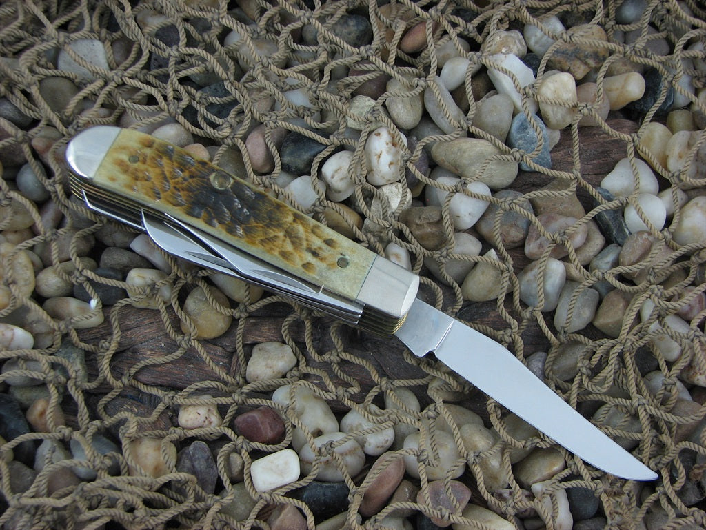 Case Cutlery 1997 Green Bone Mini Trapper with TruSharp steel 6507