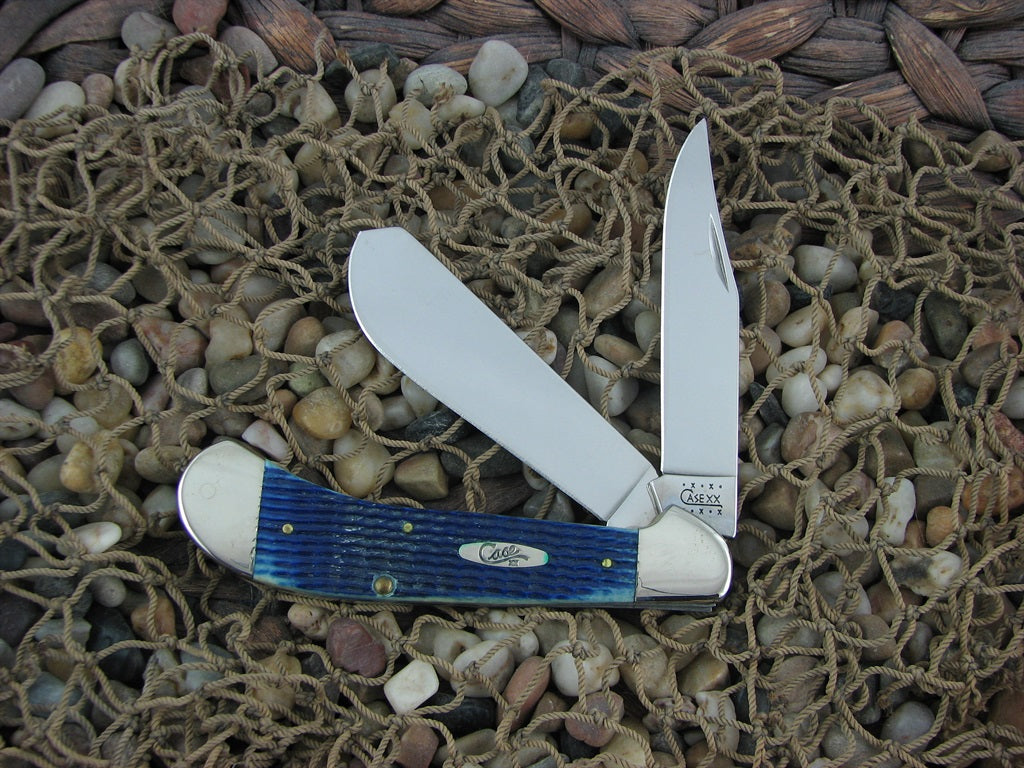 Case XX 2000 Corncob Blue Bone Large Saddlehorn with TruSharp steel 62100