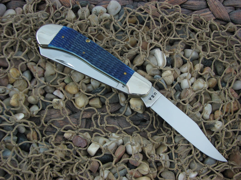 Case XX 2000 Corncob Blue Bone Large Saddlehorn with TruSharp steel 62100