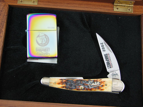 Case Cutlery 2002 Burnt Antique Jig Bone Seahorse Whittler with TruSharp steel 6355 