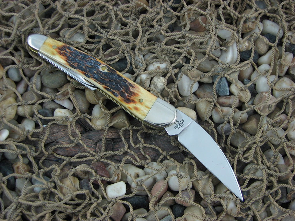 Case Cutlery 2002 Burnt Antique Jig Bone Seahorse Whittler with TruSharp steel 6355
