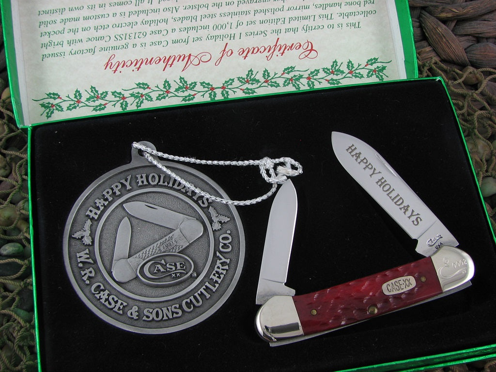 Case Cutlery 1996 Red Jigged Bone Canoe with TruSharp steel 62131 
