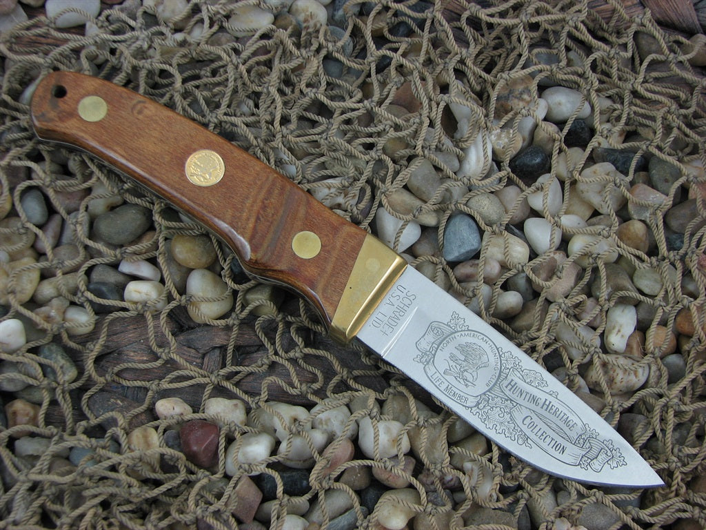Schrade USA PH1 NAHC Satin Stainless Maple Wood Fixed Blade