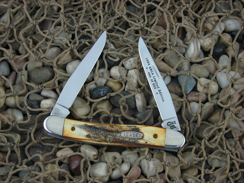 Case Cutlery 1993 Burnt Stag Muskrat with TruSharp steel  