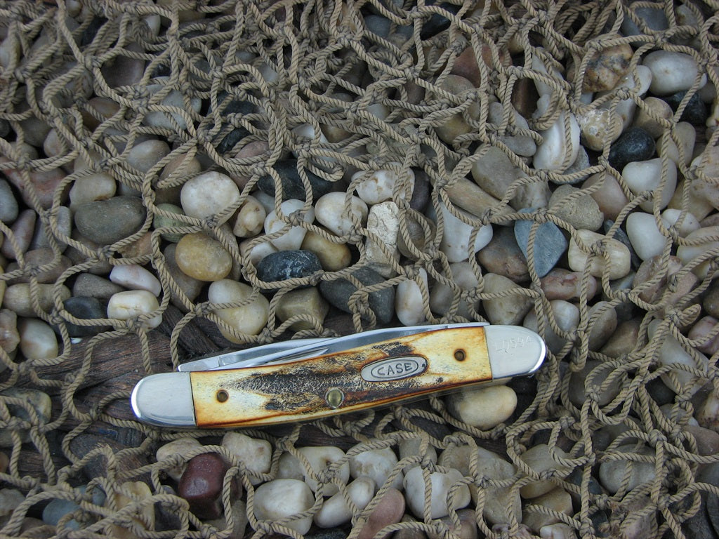 Case Cutlery 1993 ABCA Burnt Stag Muskrat with TruSharp steel