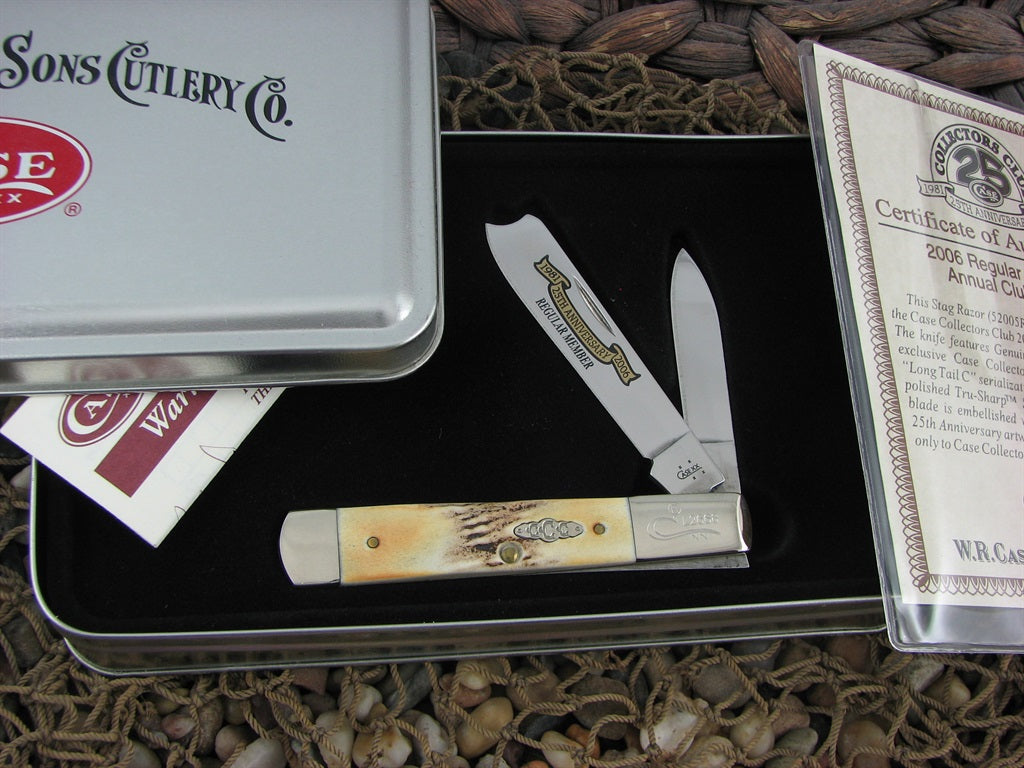 Case Collectors Club 2006 Burnt Stag Razor with TruSharp steel 52005RAZ 07539