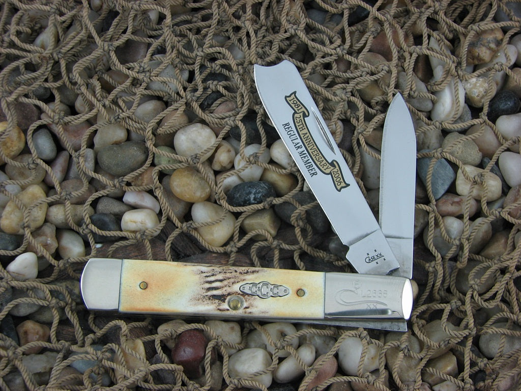 Case Collectors Club 2006 Burnt Stag Razor with TruSharp steel 52005RAZ 07539