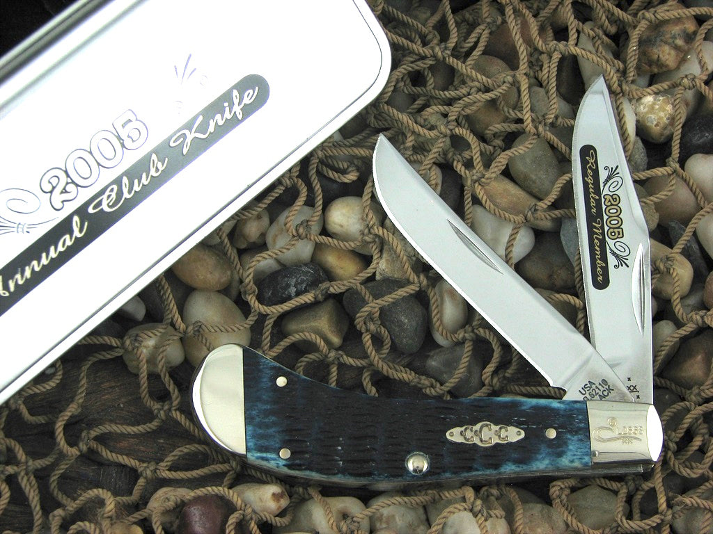 Case Collectors Club 2005 Mediterranean Blue Bone Saddlehorn with TruSharp steel 62110 07506