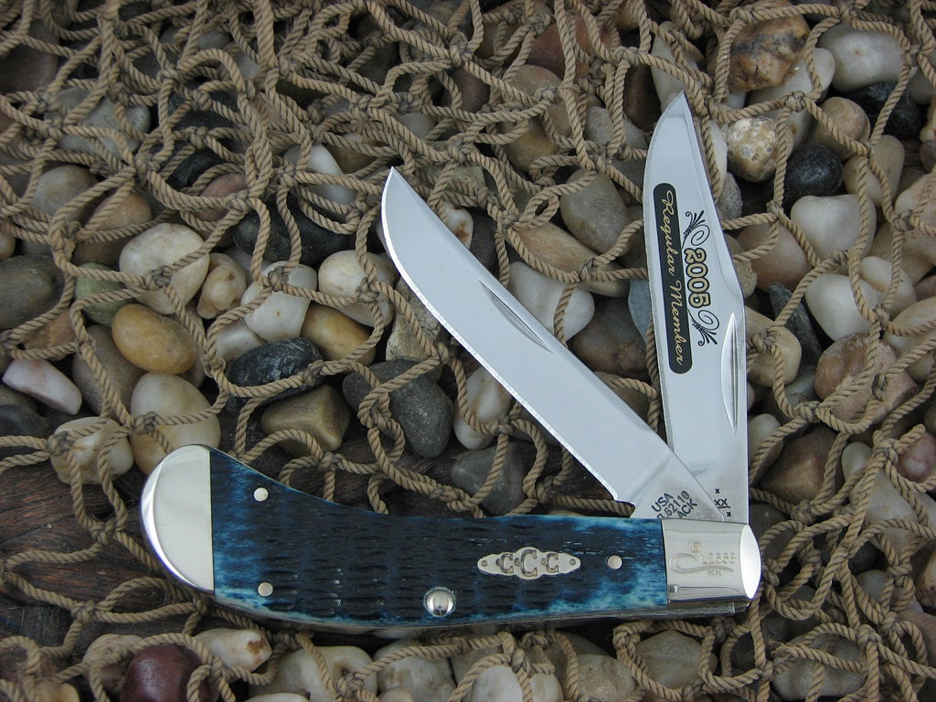 Case Collectors Club 2005 Mediterranean Blue Bone Saddlehorn with TruSharp steel 62110 07506