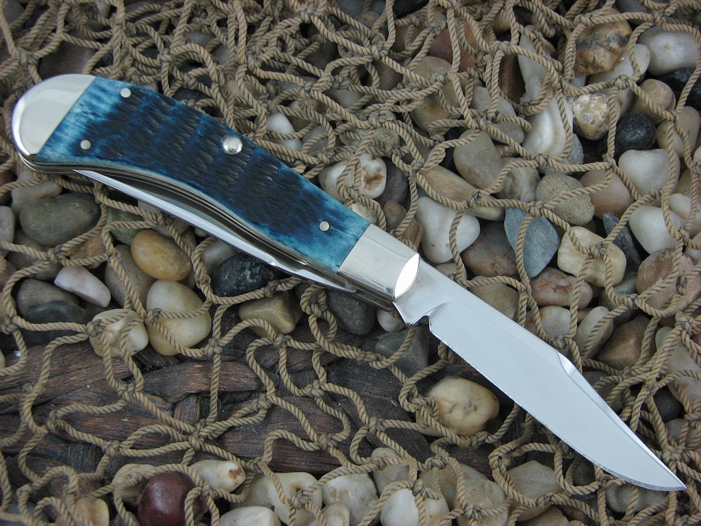 Case Collectors Club 2005 Mediterranean Blue Bone Saddlehorn with TruSharp steel 62110 07506