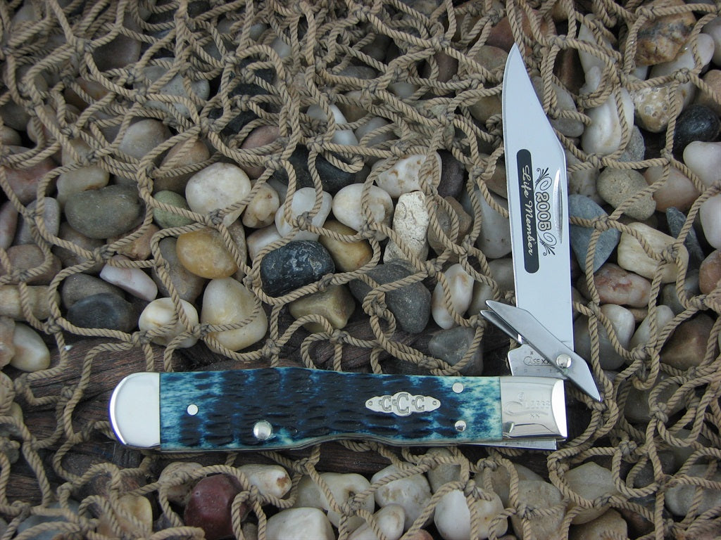 Case Collectors Club 2005 Mediterranean Blue Bone Cheetah Cub with TruSharp steel 611 1/2 07507