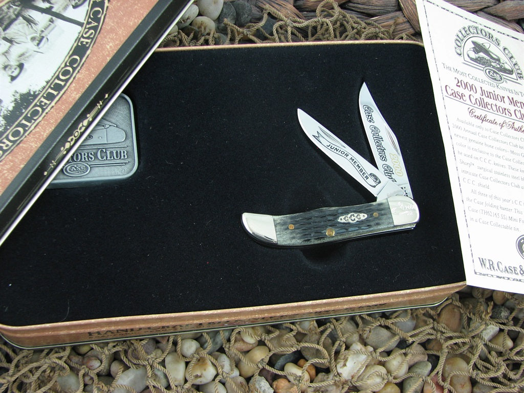 Case Collectors Club 2000 Moss Green Bone Pocket Hunter with TruSharp steel 62165 01564