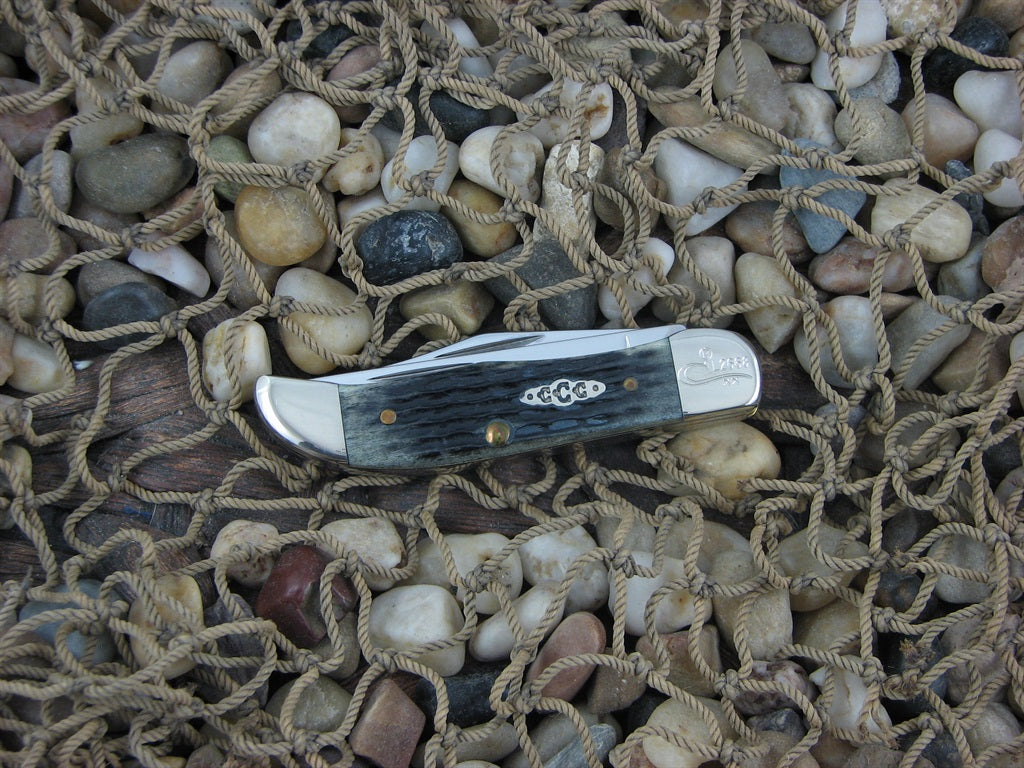 Case Collectors Club 2000 Moss Green Bone Pocket Hunter with TruSharp steel 62165 01564
