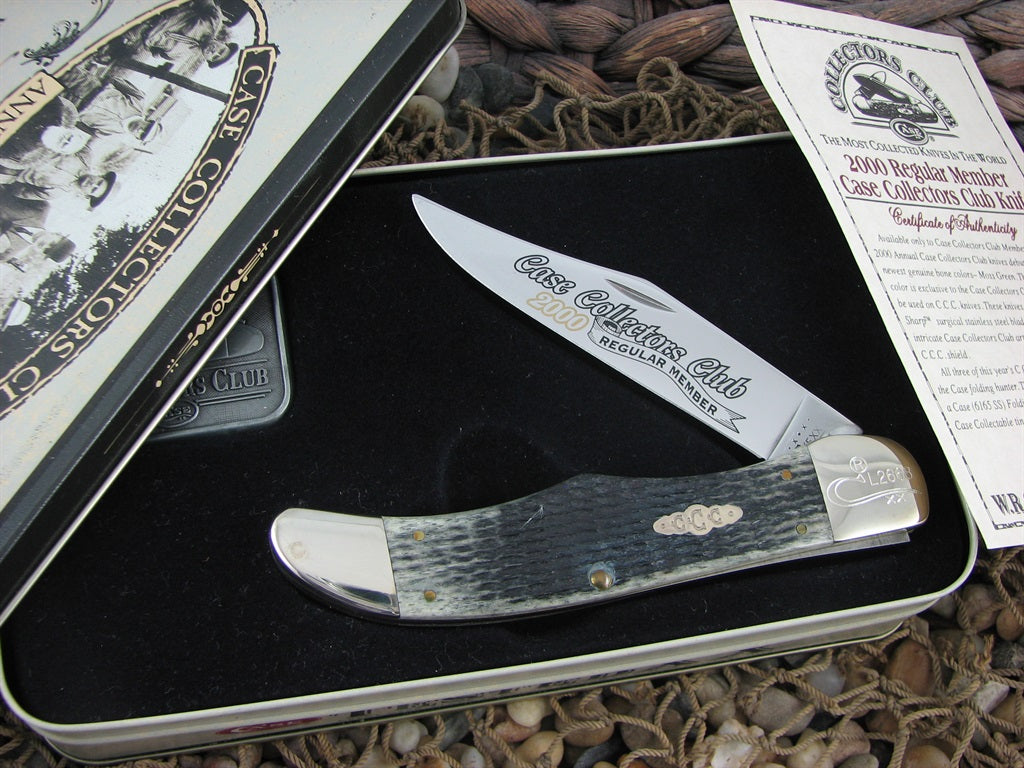 Case Cutlery 2000 Moss Green Bone Folding Hunter with TruSharp steel 6165 CA01563