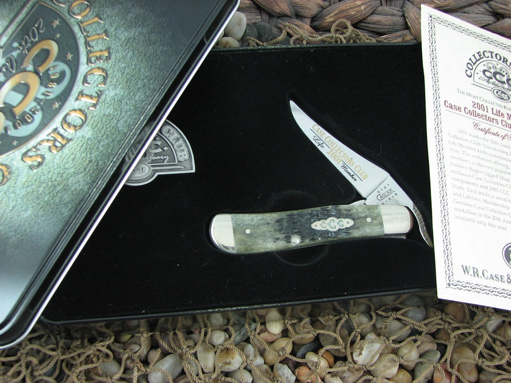 Case Collectors Club 2001 Moss Green Bone Russlock with TruSharp steel 61953L 01547