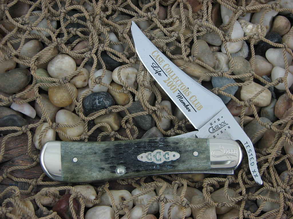 Case Collectors Club 2001 Moss Green Bone Russlock with TruSharp steel 61953L 01547