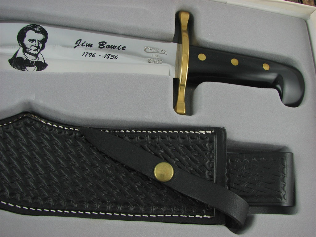Case Cutlery 1986 Jim Bowie Polished Stainless Black Composite 00311